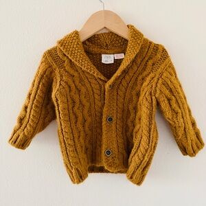 Zara Baby Brown Tan Cable Knit Cardigan Sweater